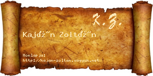 Kaján Zoltán névjegykártya